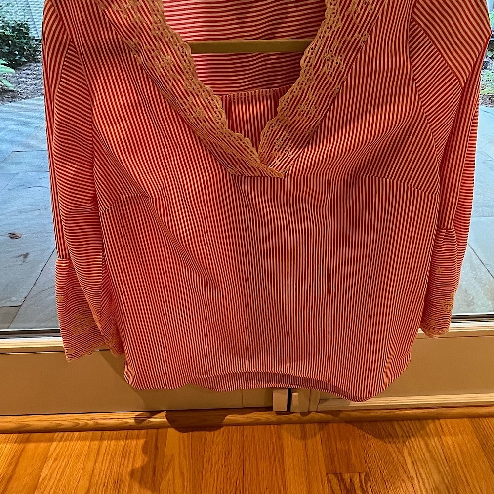 Red and white striped summer top